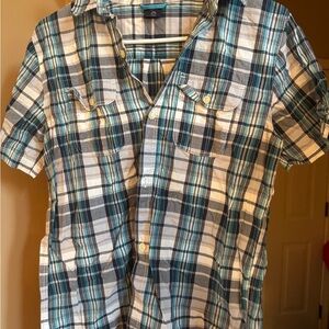 Gap Kids XXL Plaid Short Sleeve Button Up Shirt